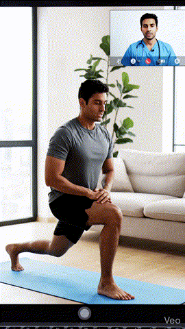 Chat with a physiotherapist inside the Moovv mobility app