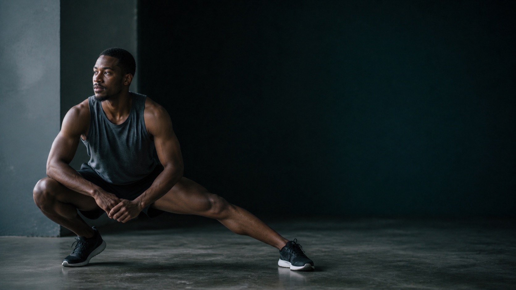 Athletic person doing a mobility drill