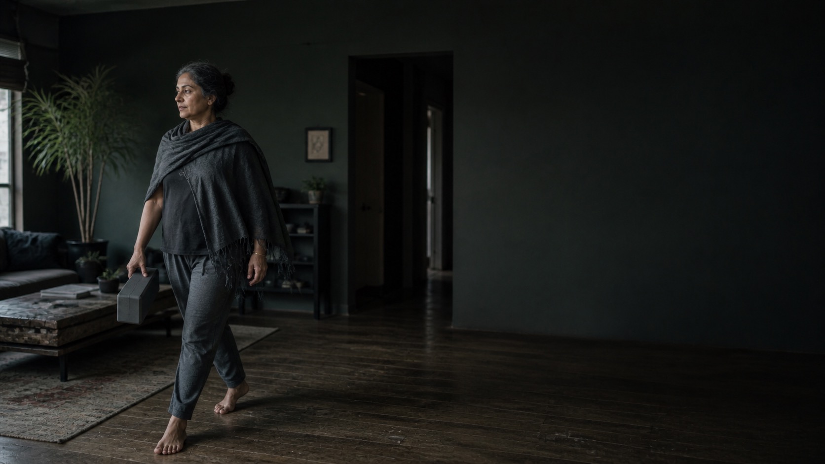 Older adult moving freely